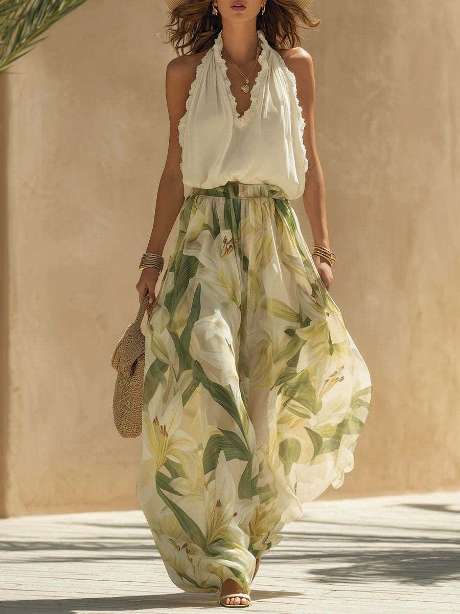 Alejandra | Conjunto estampado de lirios