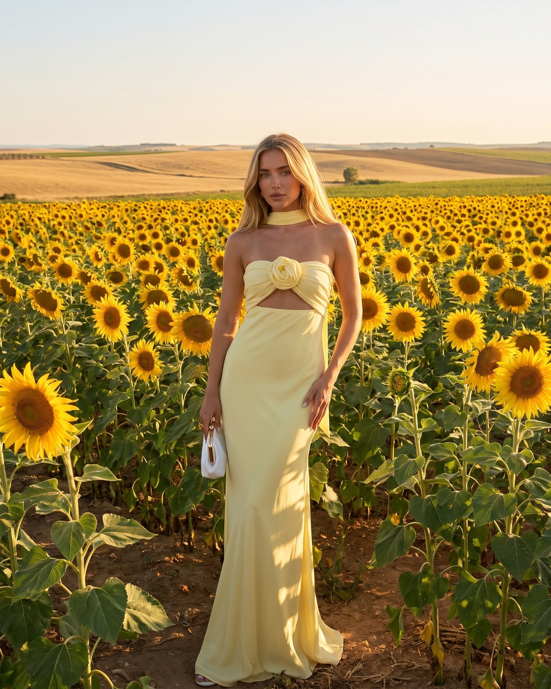 Vestido amarillo pastel