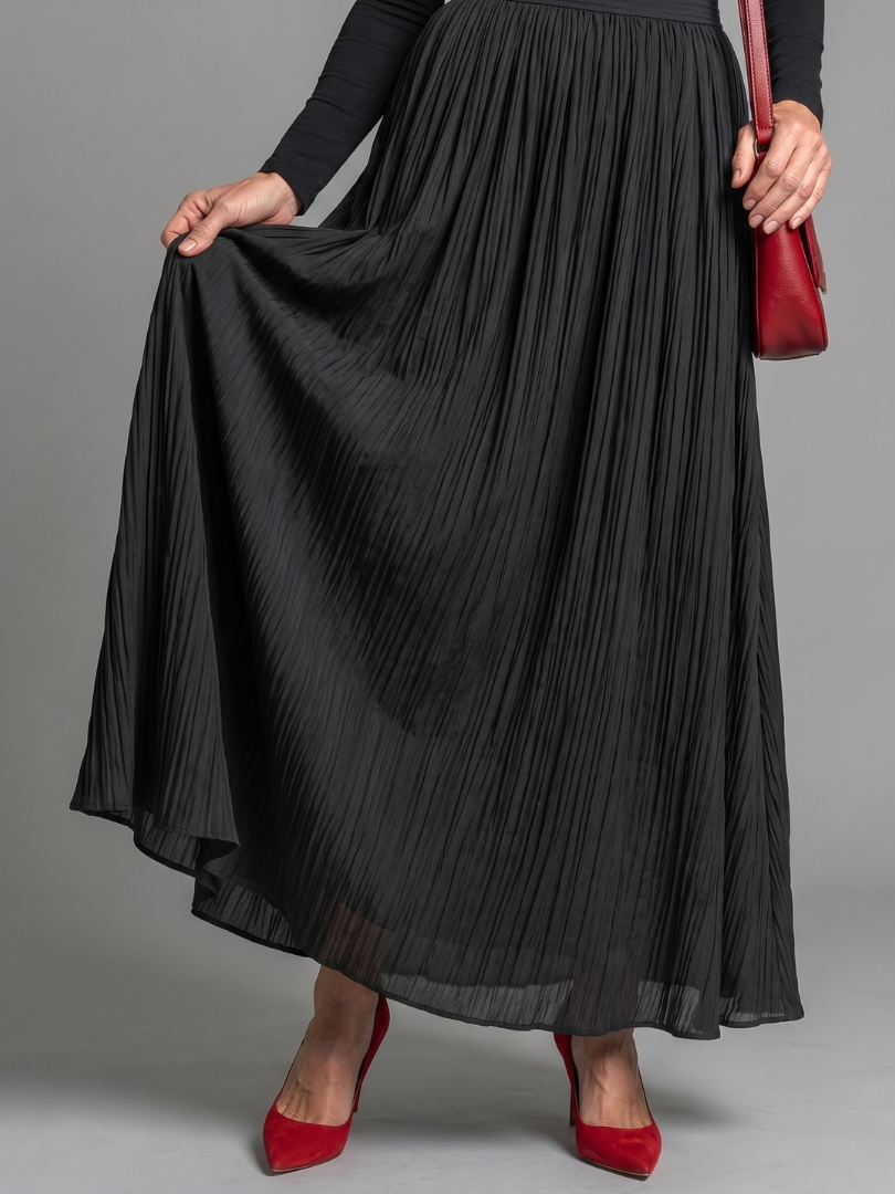 Concha | Vestido midi cuello alto manga larga cintura definida