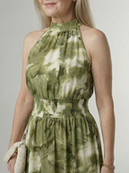 Remedios | Vestido midi halter con fruncido en la cintura