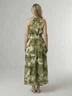 Remedios | Vestido midi halter con fruncido en la cintura
