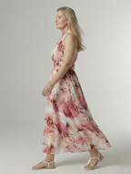Remedios | Vestido midi halter con fruncido en la cintura