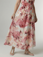 Remedios | Vestido midi halter con fruncido en la cintura