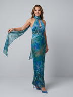 Presentación | Vestido maxi halter sin mangas con abertura delantera