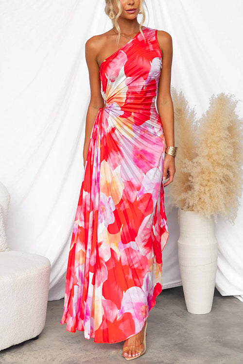 Yanira | Vestido plisado un hombro