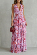 Marina | Vestido largo halter con caída fluida