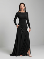Carmen | Vestido maxi manga larga cuello barco