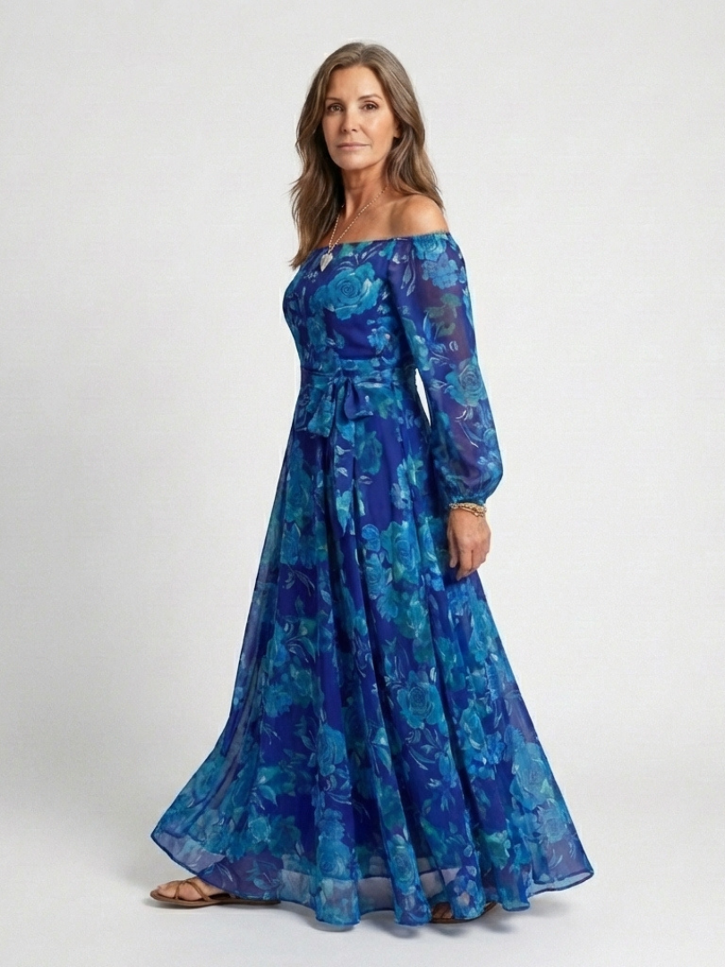Peniel | Vestido maxi floral hombros descubiertos