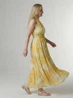 Remedios | Vestido midi halter con fruncido en la cintura