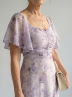 Milagros | Vestido midi manga mariposa estampado floral