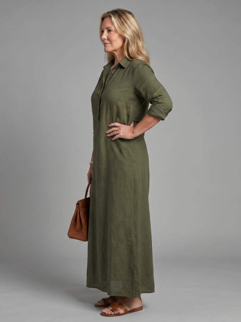 Marisol | Vestido maxi manga larga silueta holgada