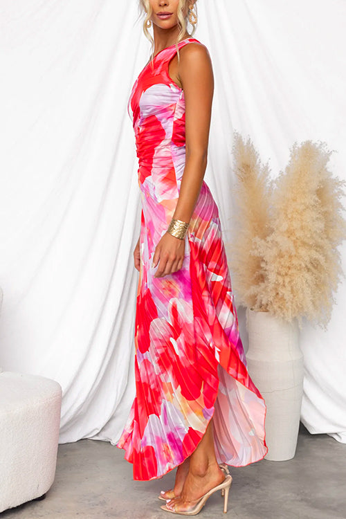 Yanira | Vestido plisado un hombro
