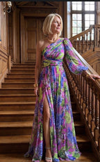 Mabel | Vestido maxi drama floral con mangas largas