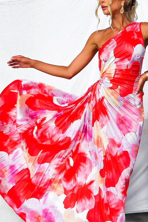 Yanira | Vestido plisado un hombro