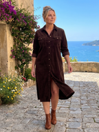 Pilar | Vestido midi manga larga con bolsillos