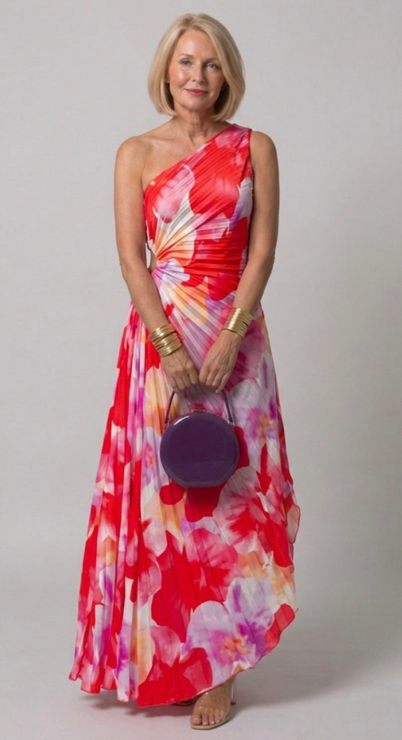 Yanira | Vestido plisado un hombro