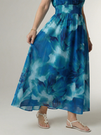 Remedios | Vestido midi halter con fruncido en la cintura