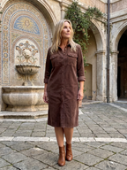 Pilar | Vestido midi manga larga con bolsillos