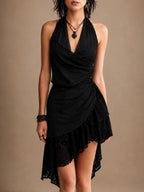 Ariadna | vestido mini halter de encaje