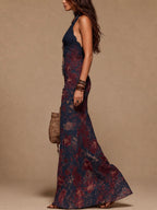 Lía - Vestido largo floral con encaje y silueta sirena
