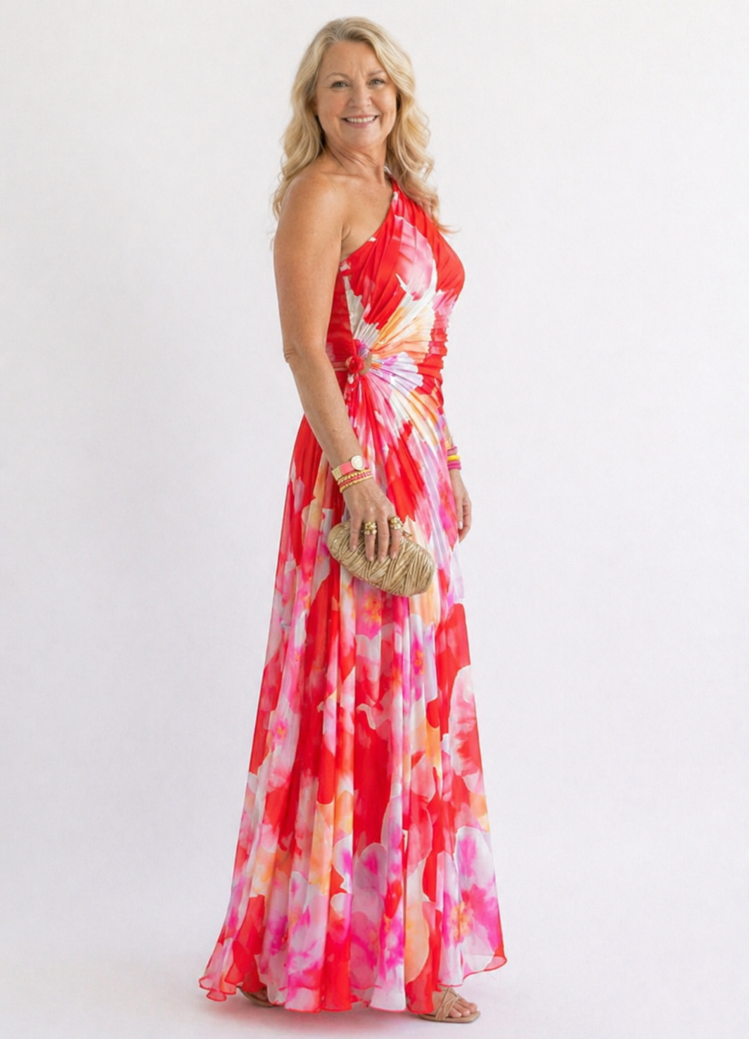 Yanira | Vestido plisado un hombro