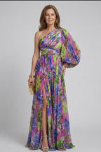 Mabel | Vestido maxi drama floral con mangas largas