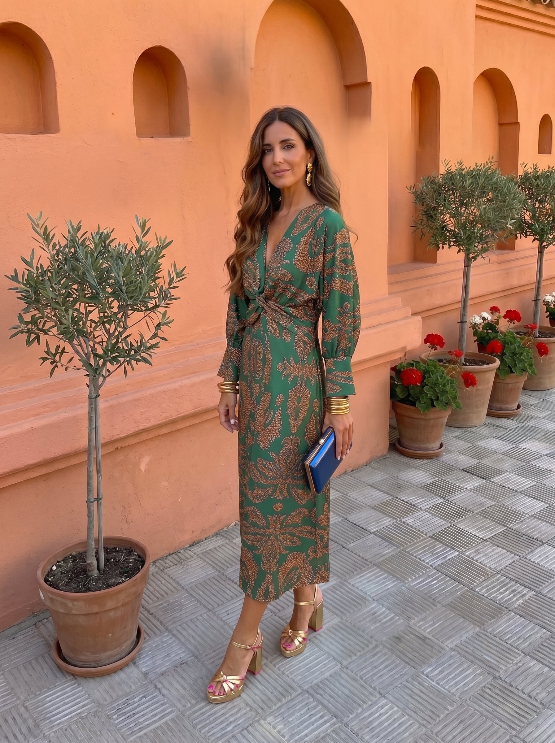 Silvia | Vestido largo con estampado