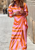 Nia | Vestido cruzado floral manga larga