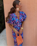 Ursula | Vestido midi con mangas abullonadas