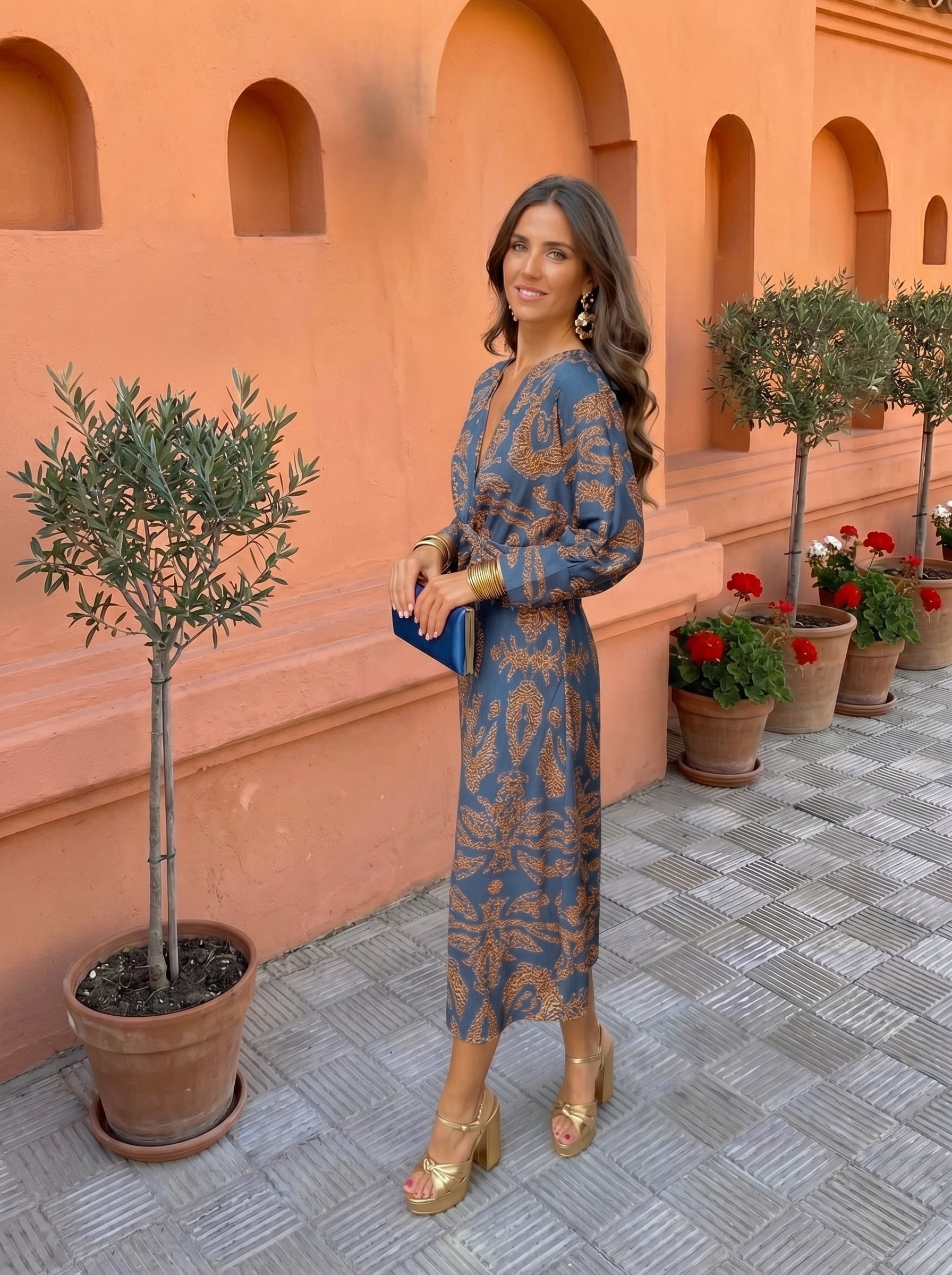 Silvia | Vestido largo con estampado