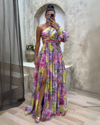 Mabel | Vestido maxi drama floral con mangas largas