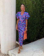 Ursula | Vestido midi con mangas abullonadas