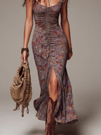 Nala | vestido maxi floral con abertura lateral