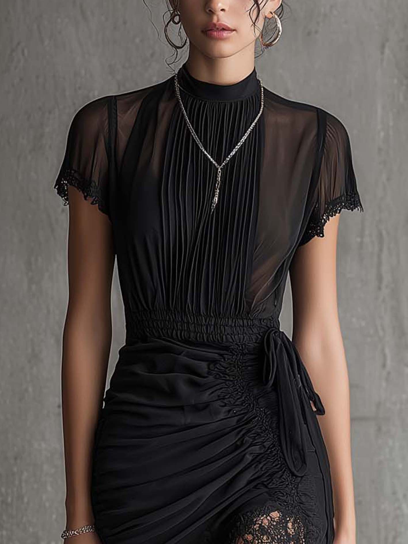Zoe | vestido mini fluido con detalle de encaje
