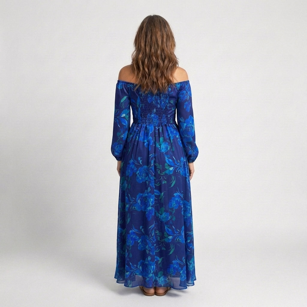 Peniel | Vestido maxi floral hombros descubiertos