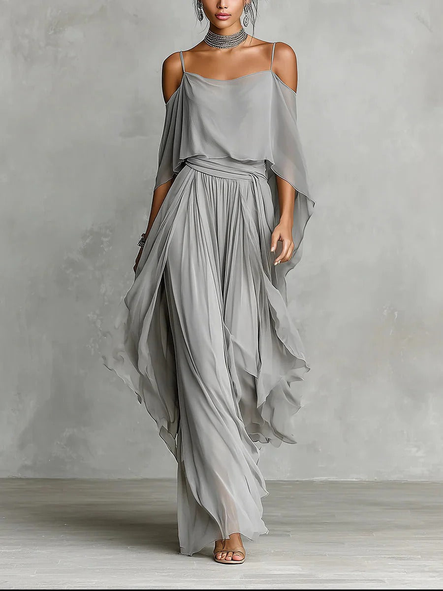 Isabela | Conjunto fluido gris